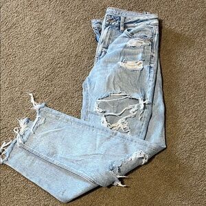 American Eagle Outfitters Light Blue Distressed Boyfriend Jeans